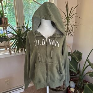 Old Navy Sage Green Zip-Up Hoodie
